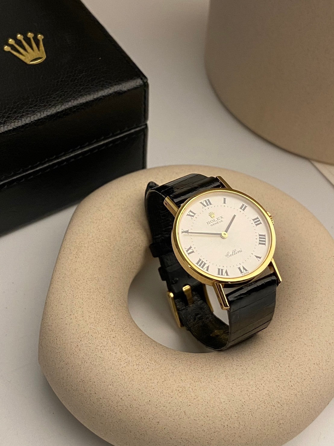 rolex cellini white dial 18k