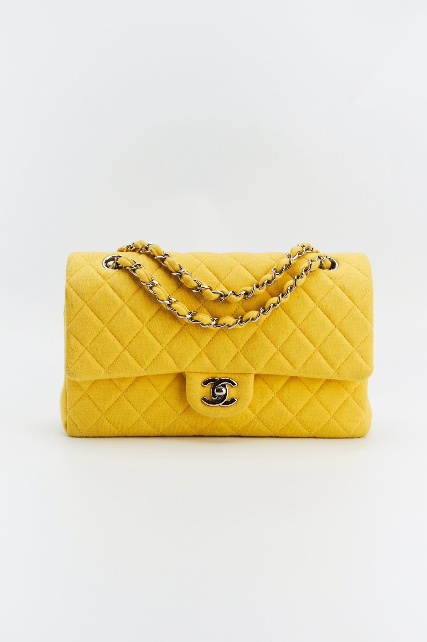 Chanel classic jersey double flab yellow