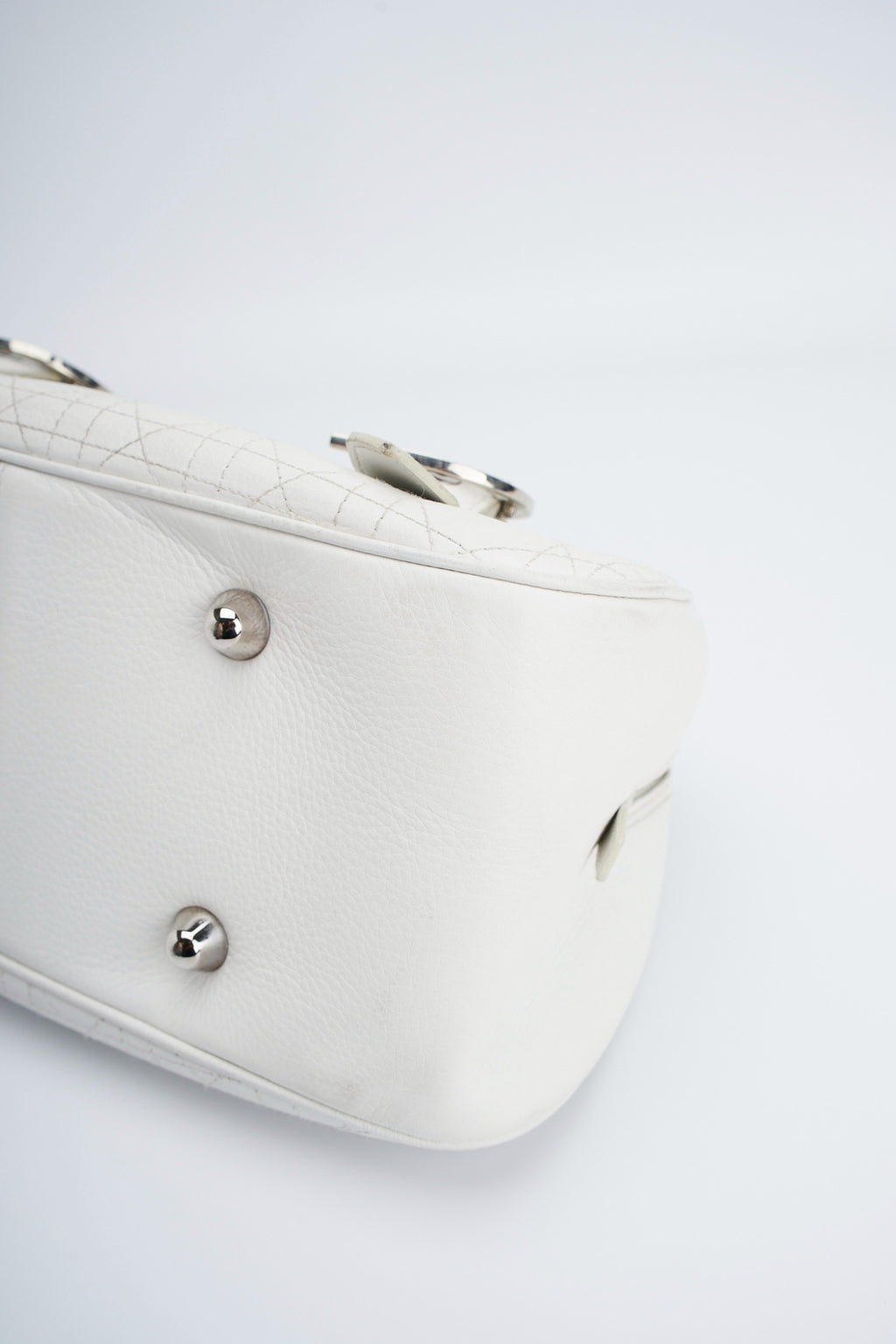 Dior logo white handbag