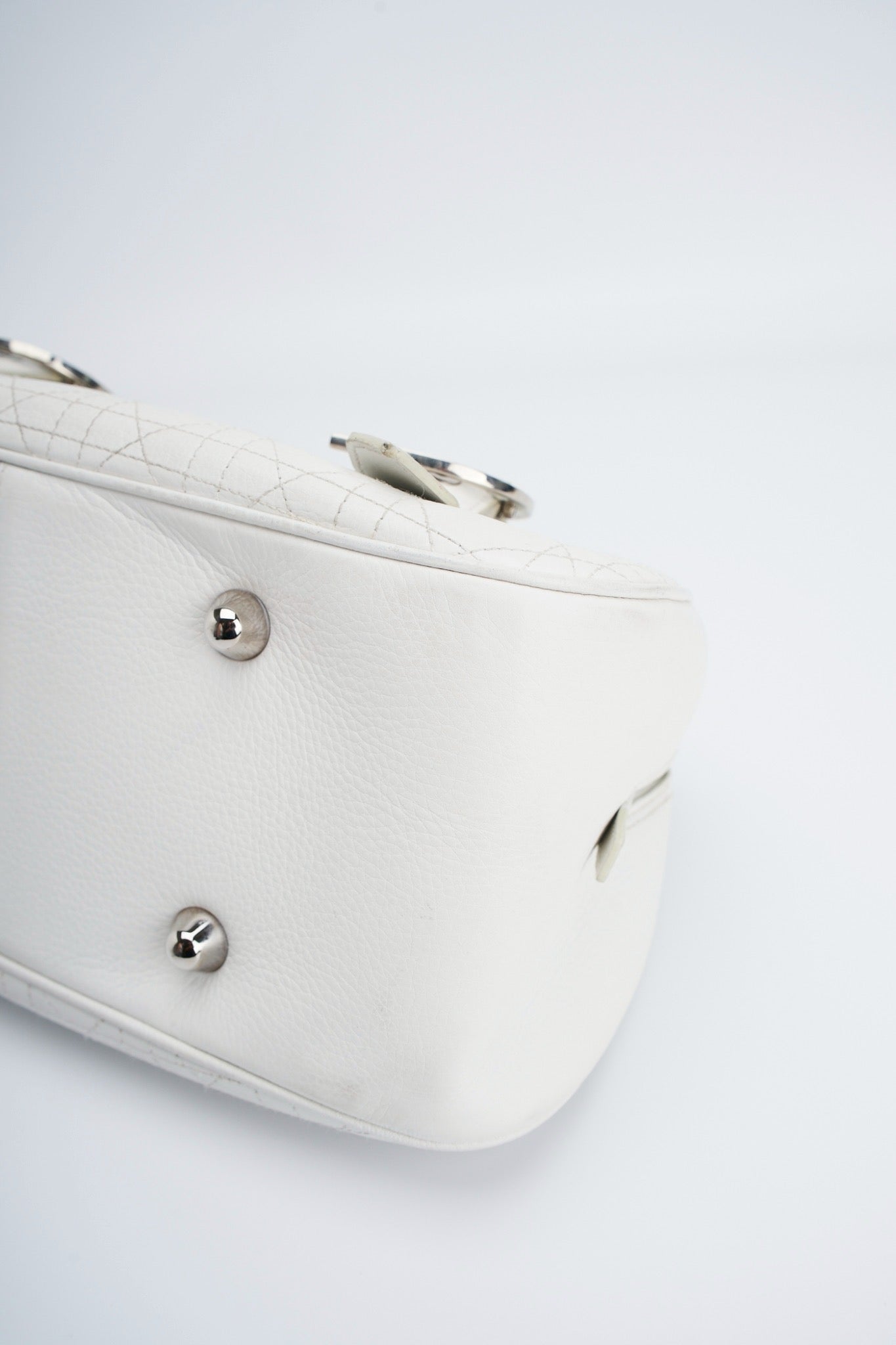 Dior logo white handbag