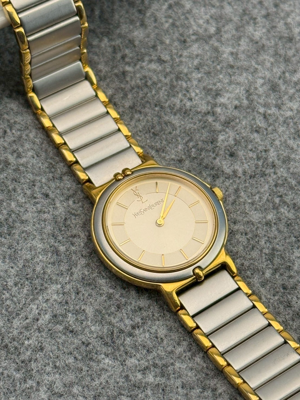 Ysl cream dial two-tone c.0480
