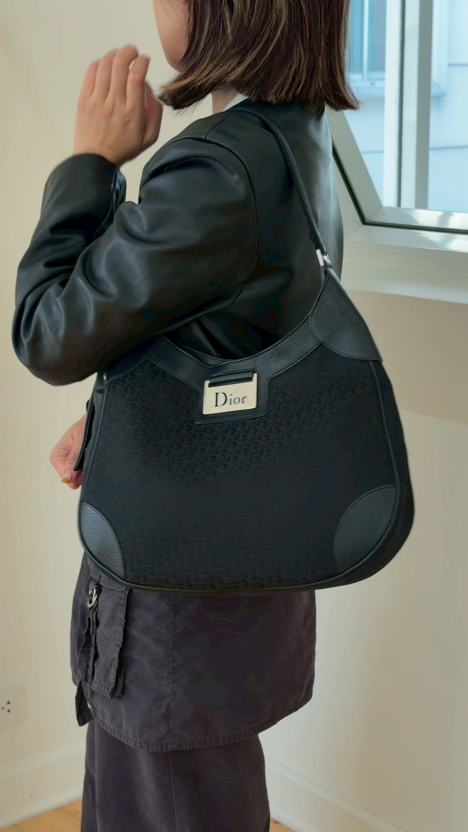 Dior street-chic hobo bag