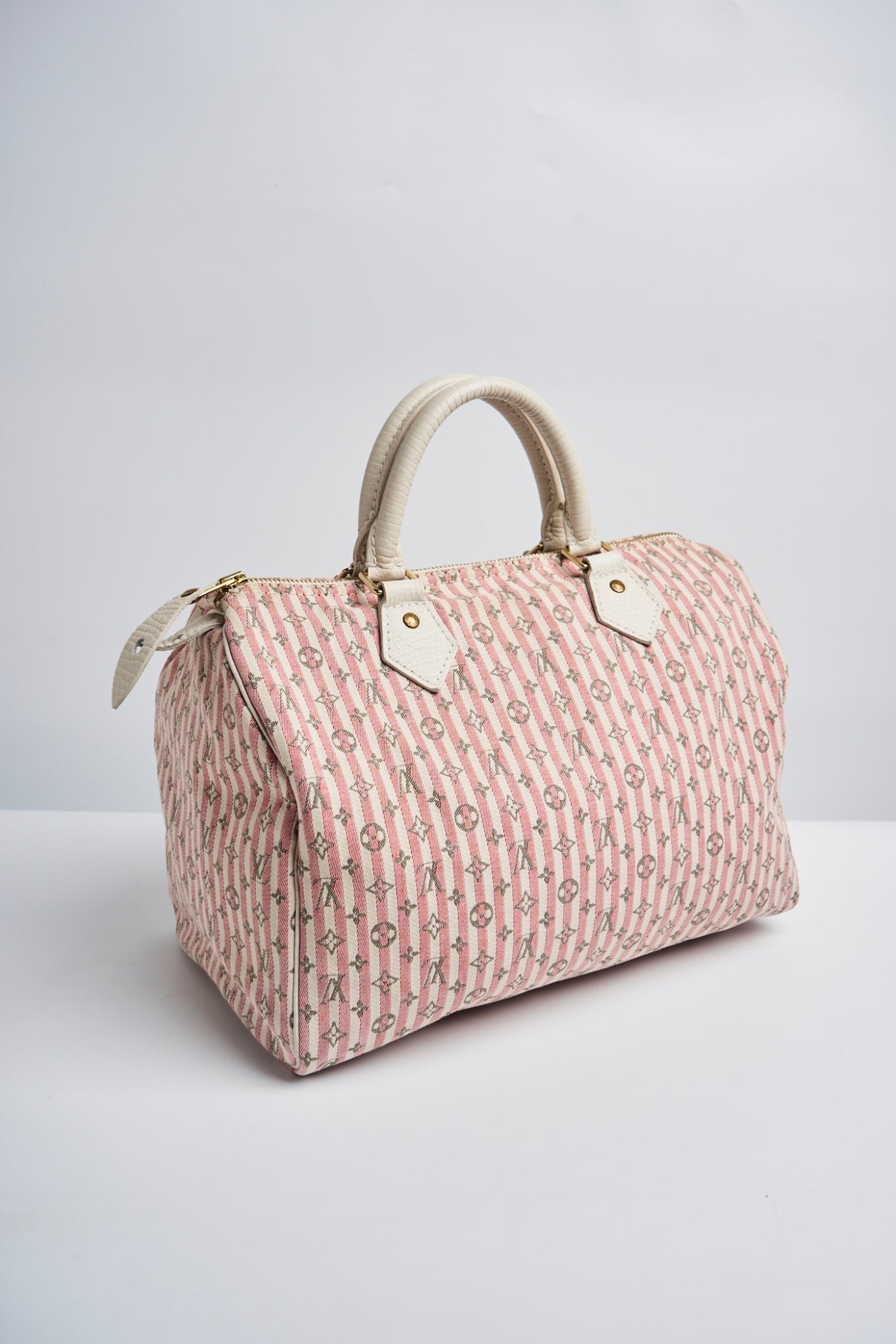 Louis Vuitton pink mini lin speedy 30”