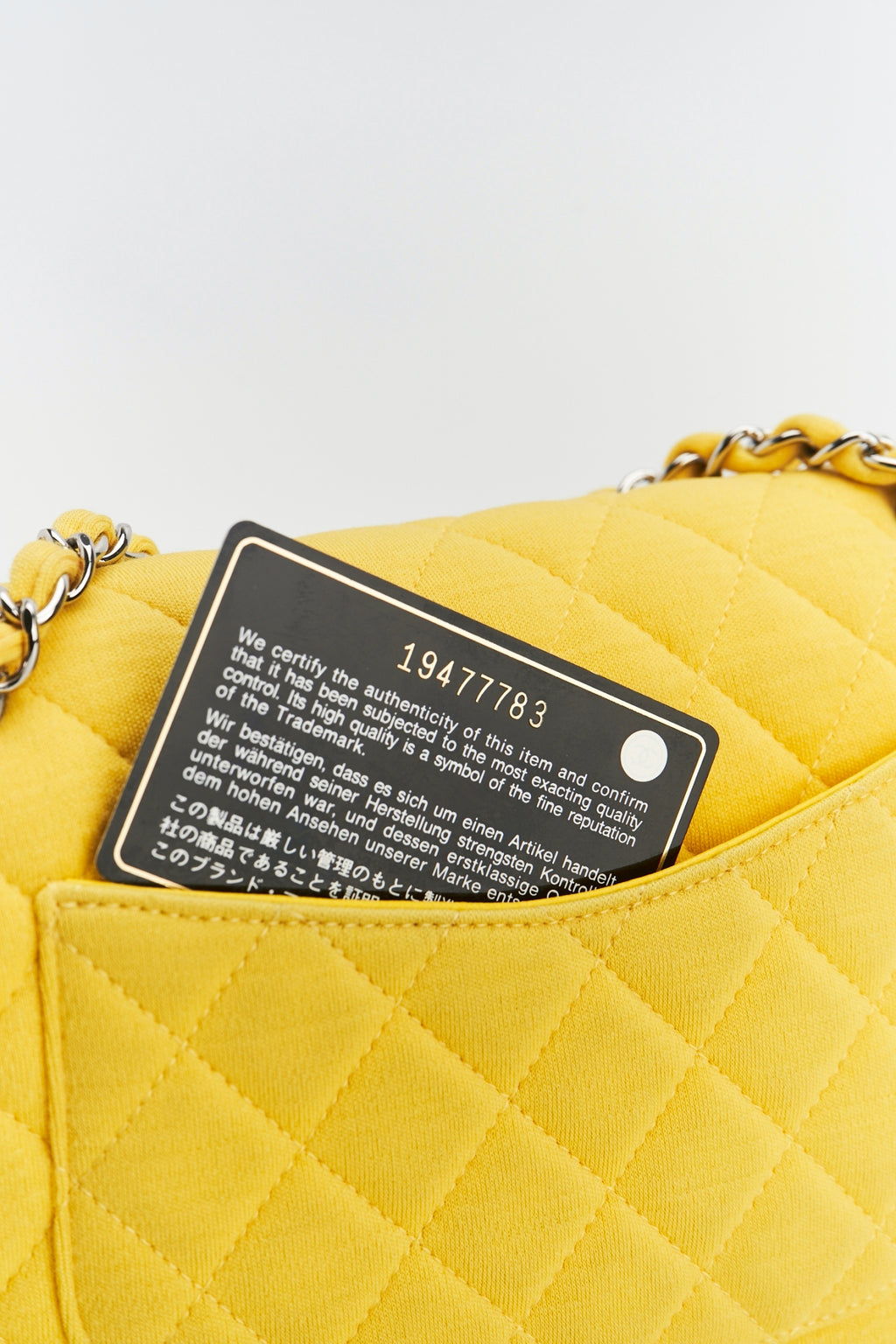 Chanel classic jersey double flab yellow