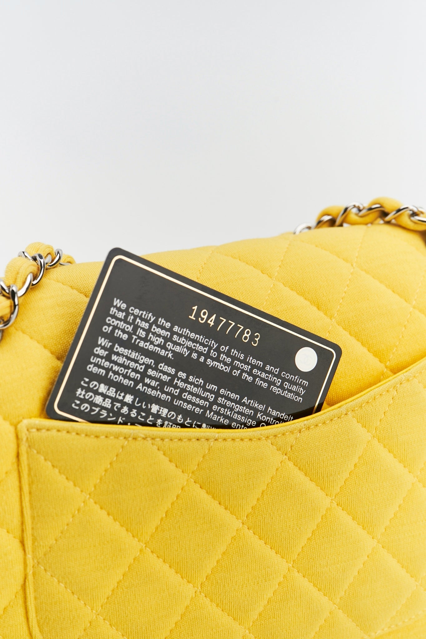 Chanel classic jersey double flab yellow