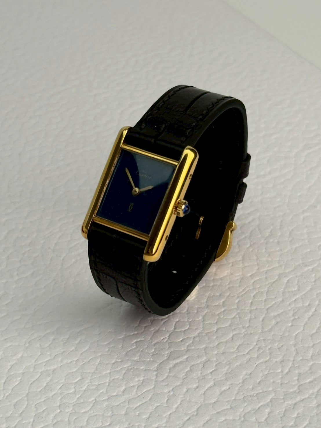 Cartier tank Manual blue s size. C.4849