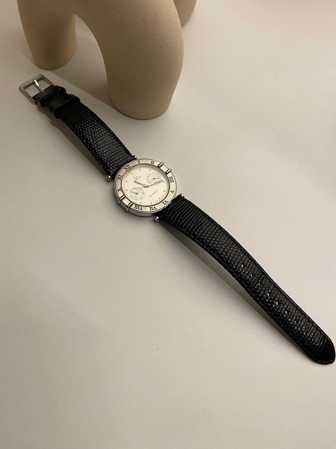 Omega constellation vintage black strap