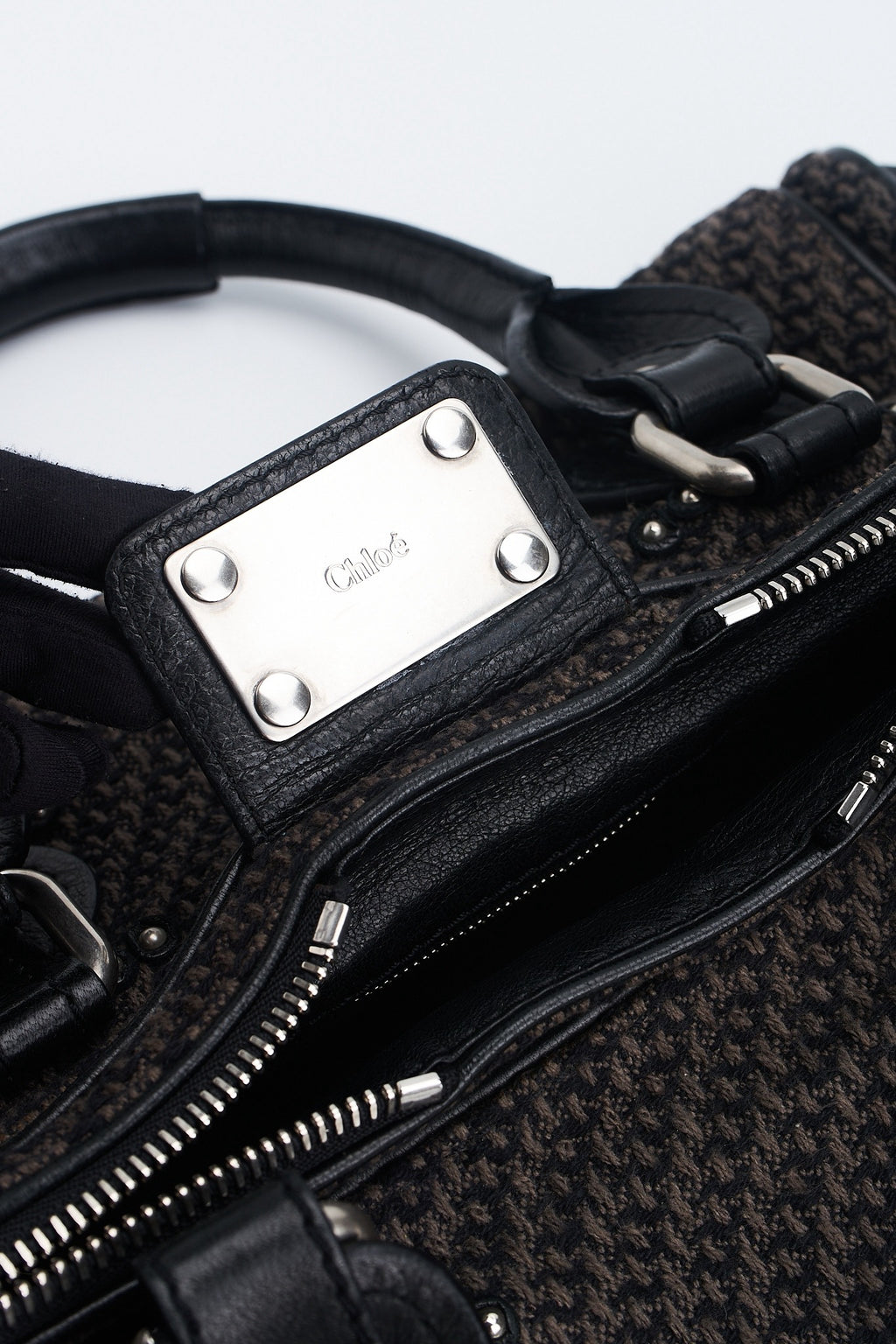Chloe paddington tweed leather