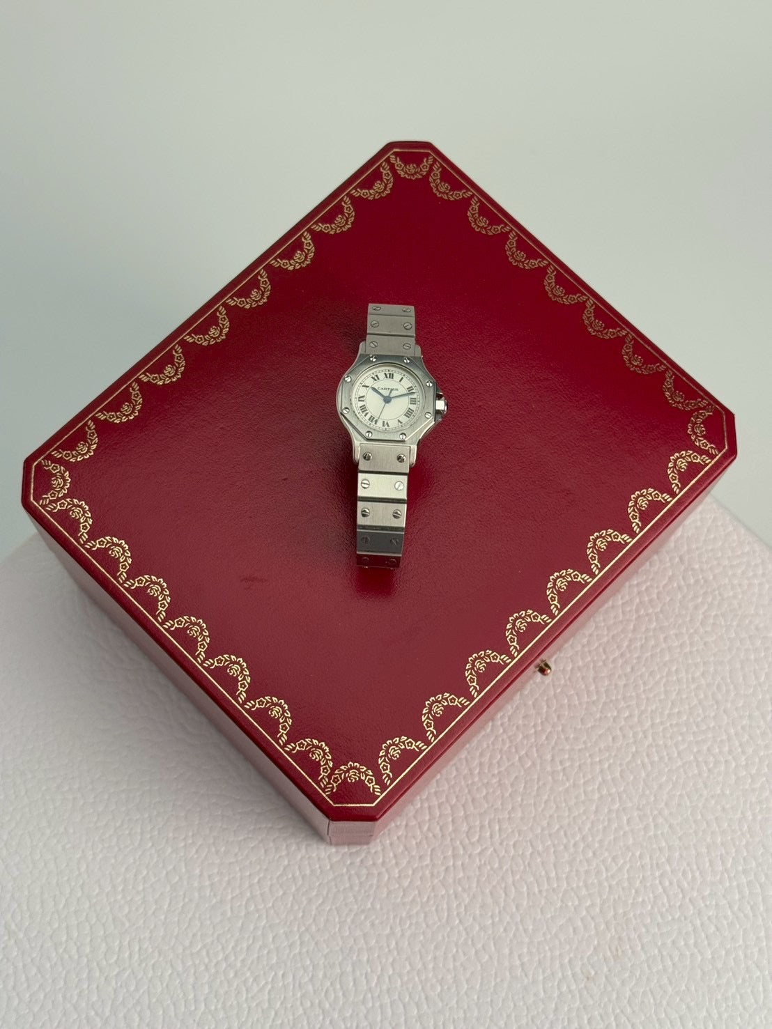 Cartier santos 8 silver white
