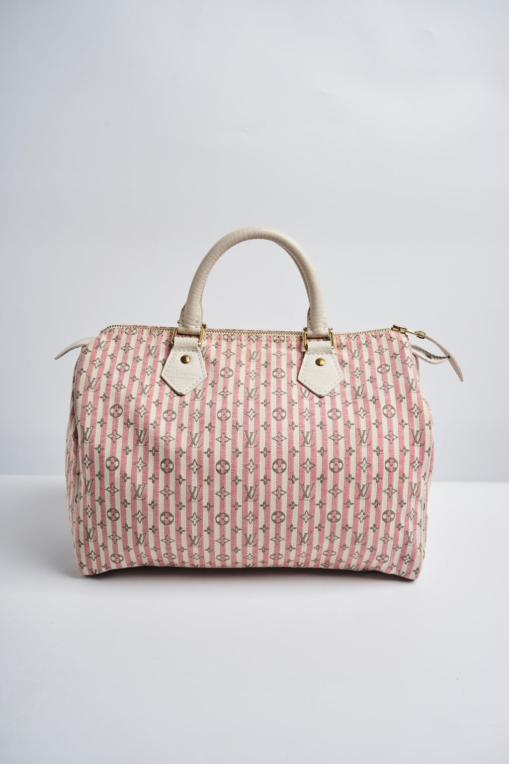 Louis Vuitton pink mini lin speedy 30”