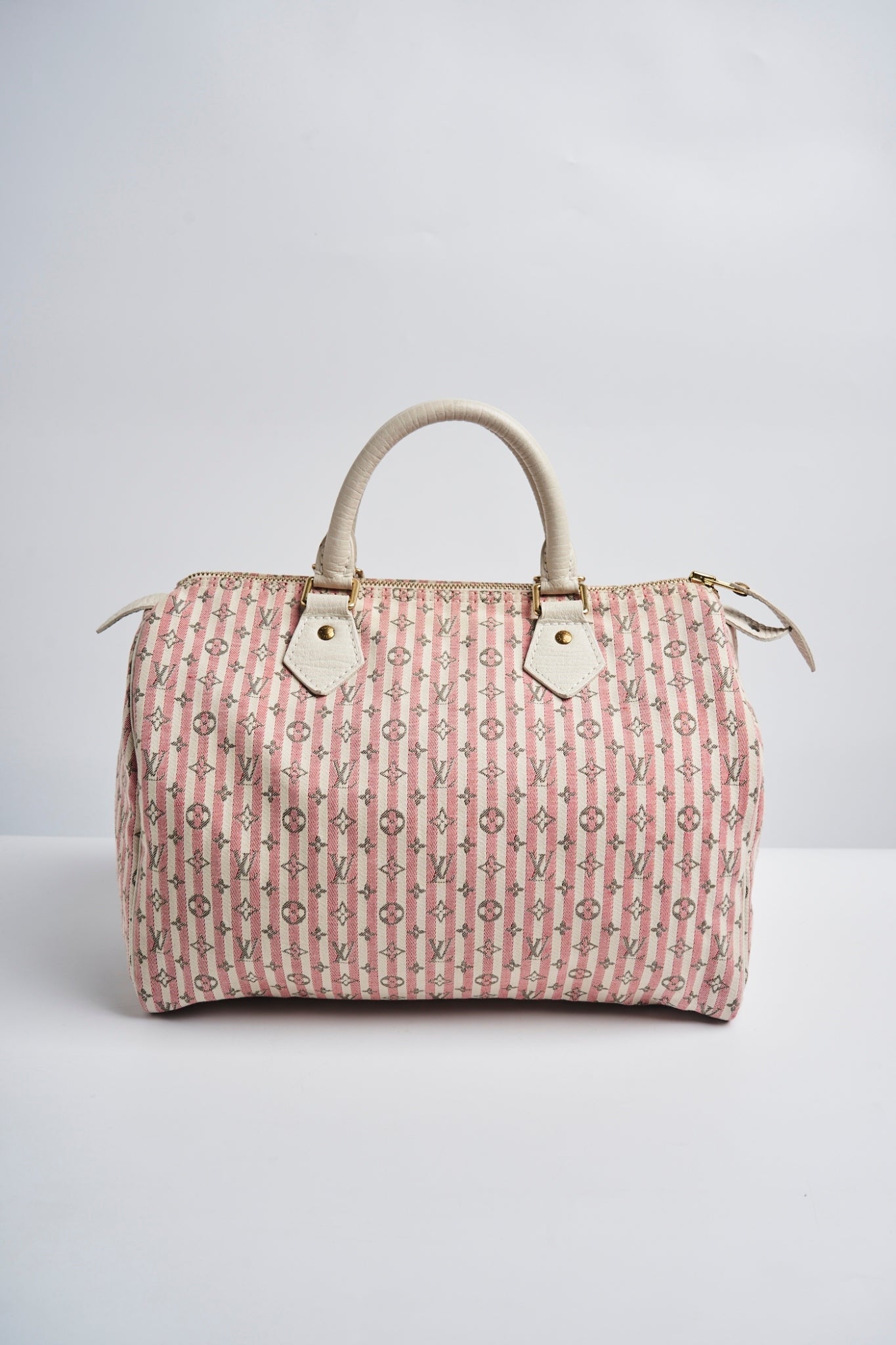 Louis Vuitton pink mini lin speedy 30”