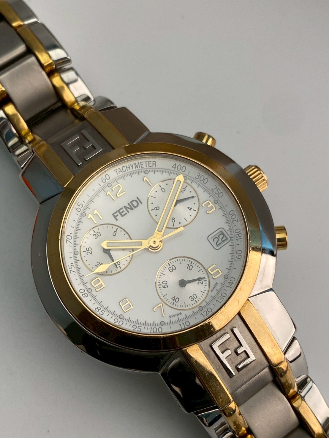 Fendi twotone chronograph c.239