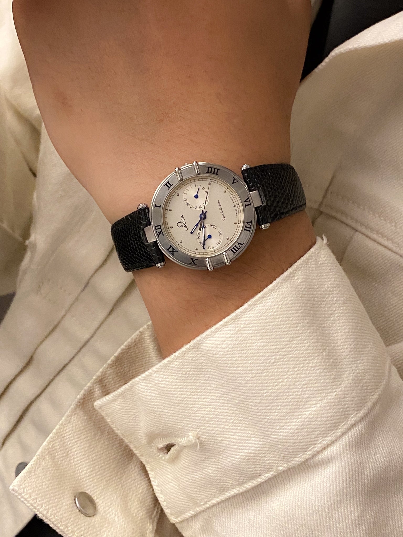 Omega constellation vintage black strap