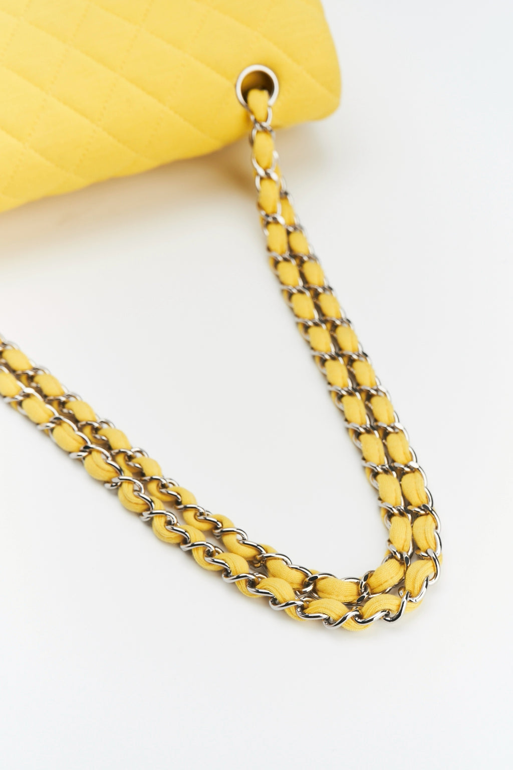 Chanel classic jersey double flab yellow