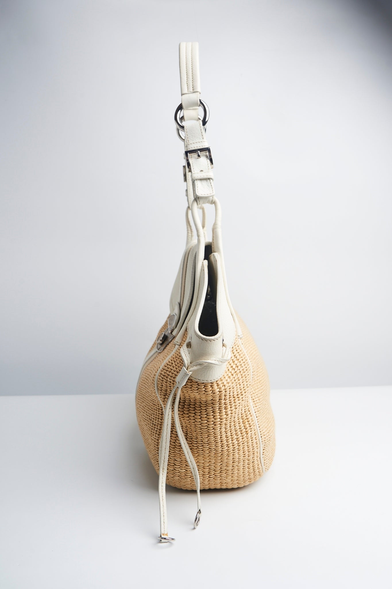 Prada raffia shoulder bag