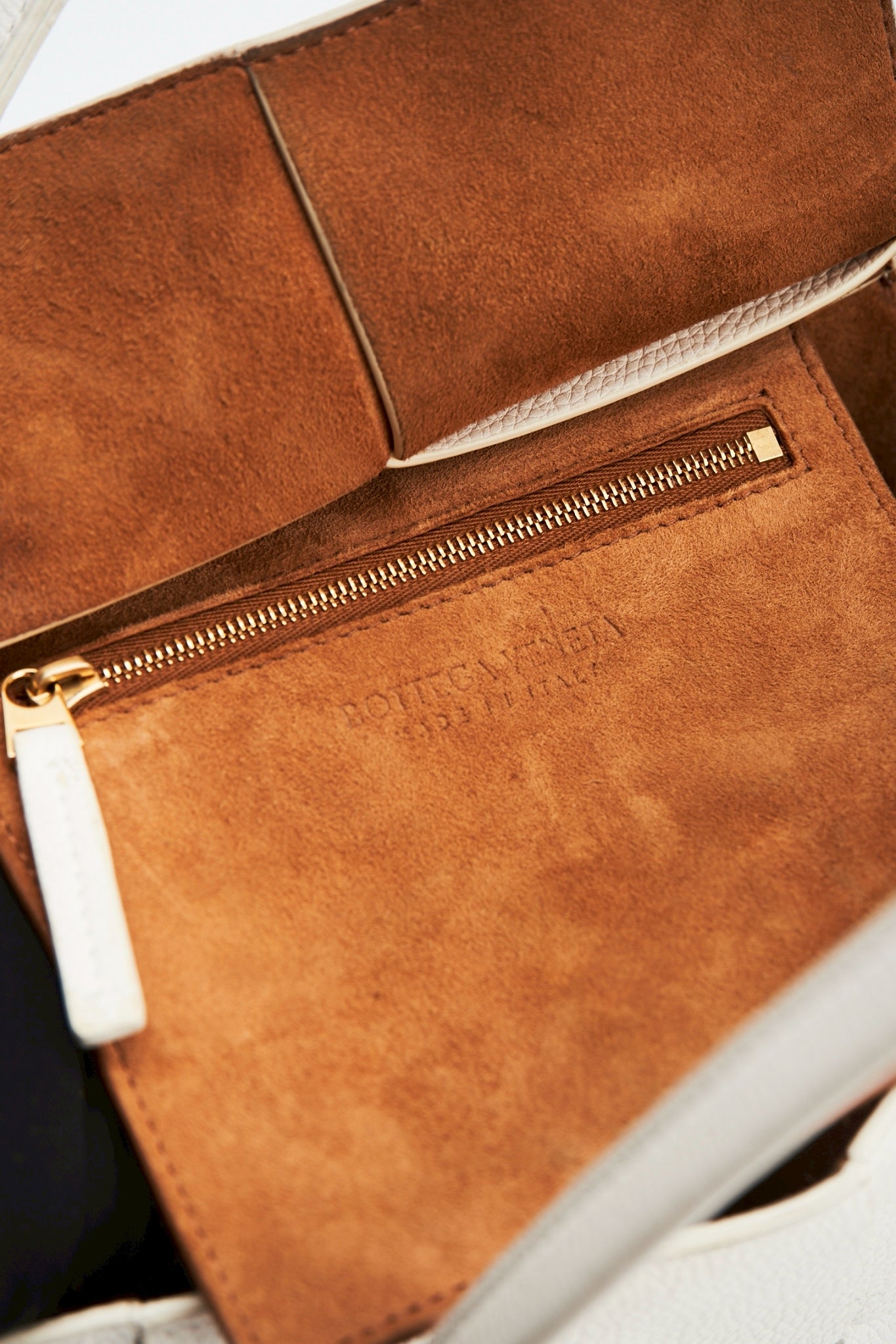 Bottega Veneta arco white bag
