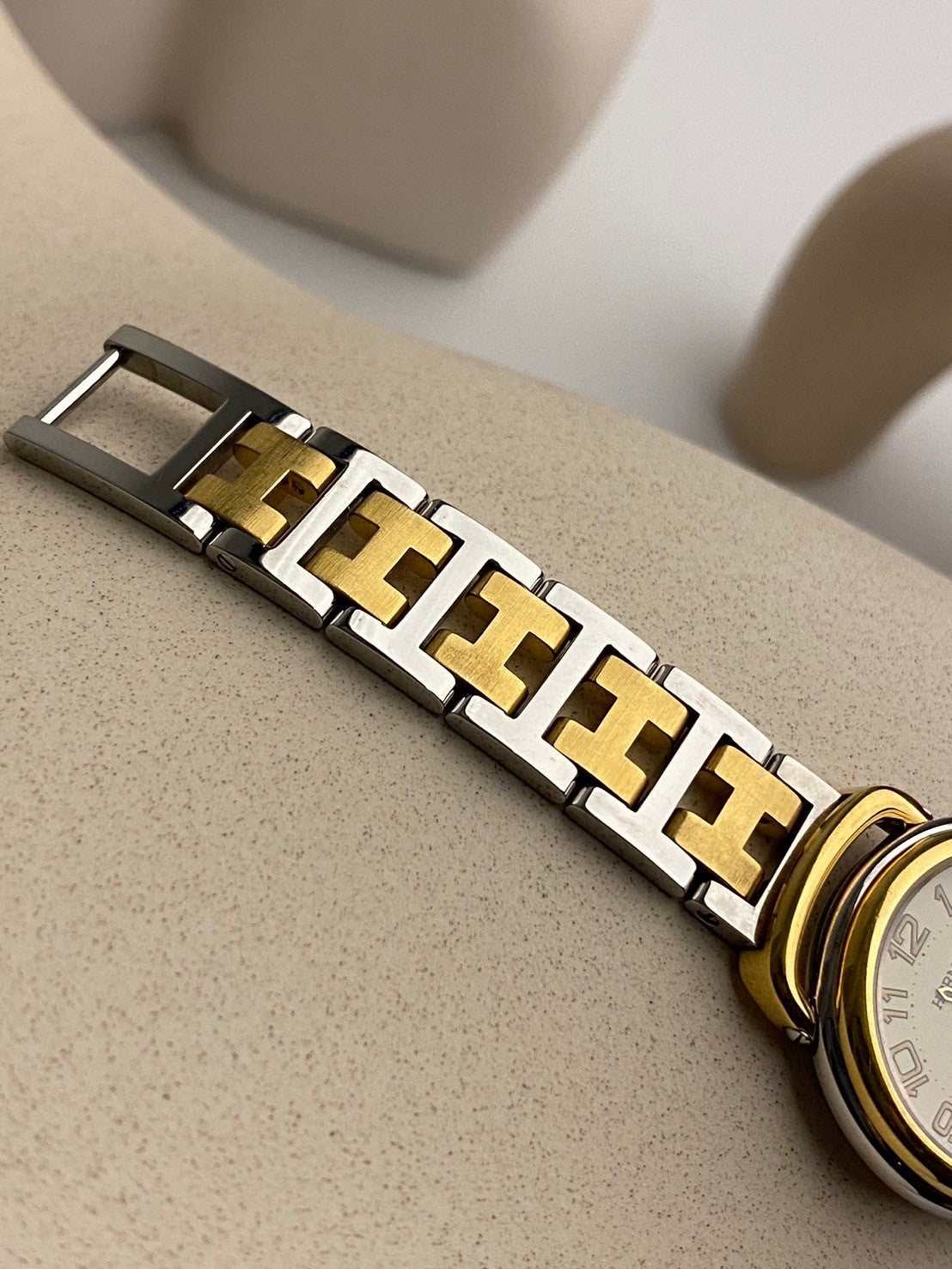 Hermes vintage two tone date lady c.7428