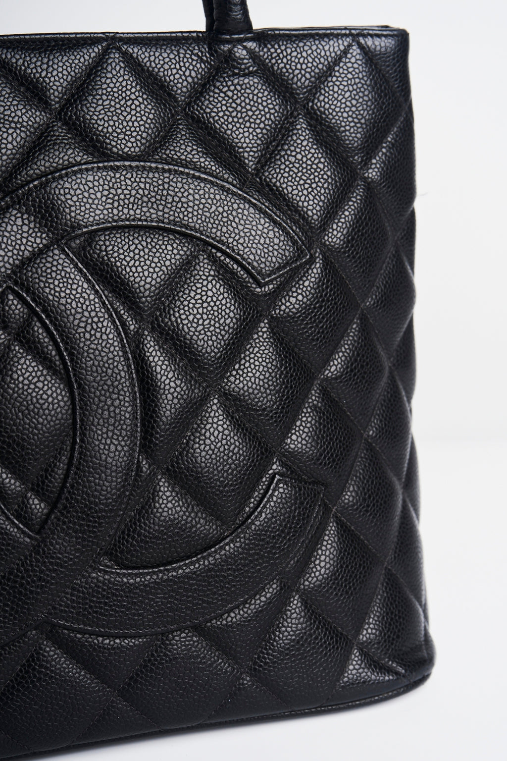 Chanel caviar medallion silver hardware