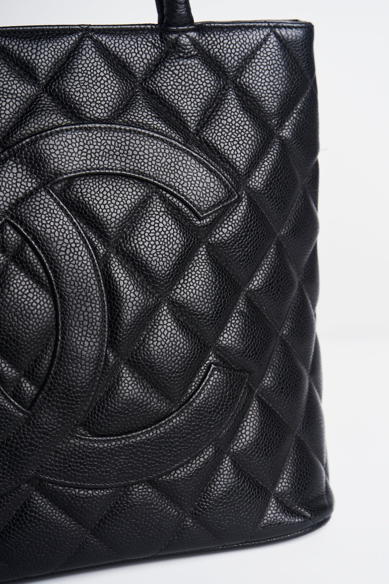 Chanel caviar medallion silver hardware
