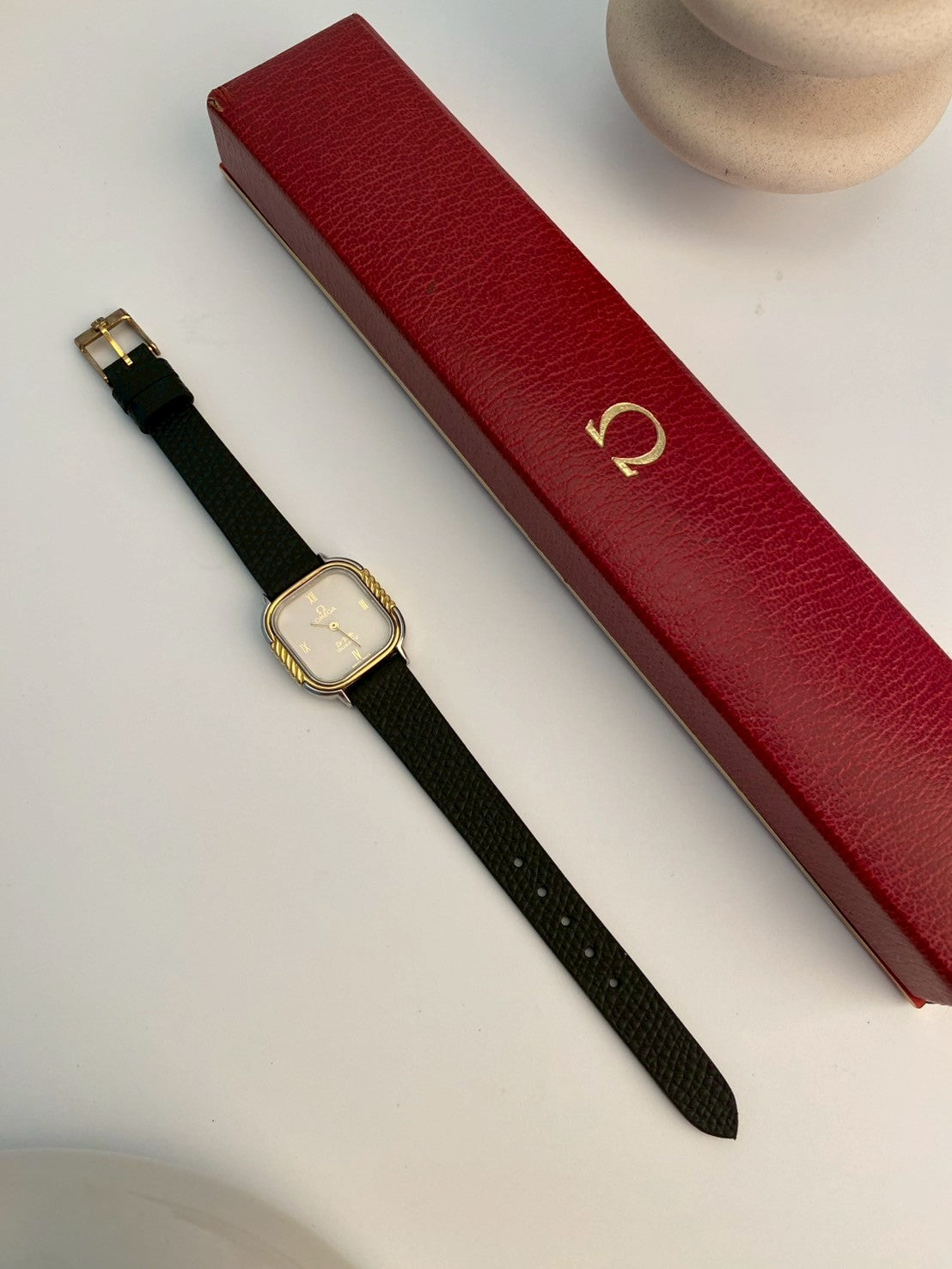 Omega deville white dial twotone 1387