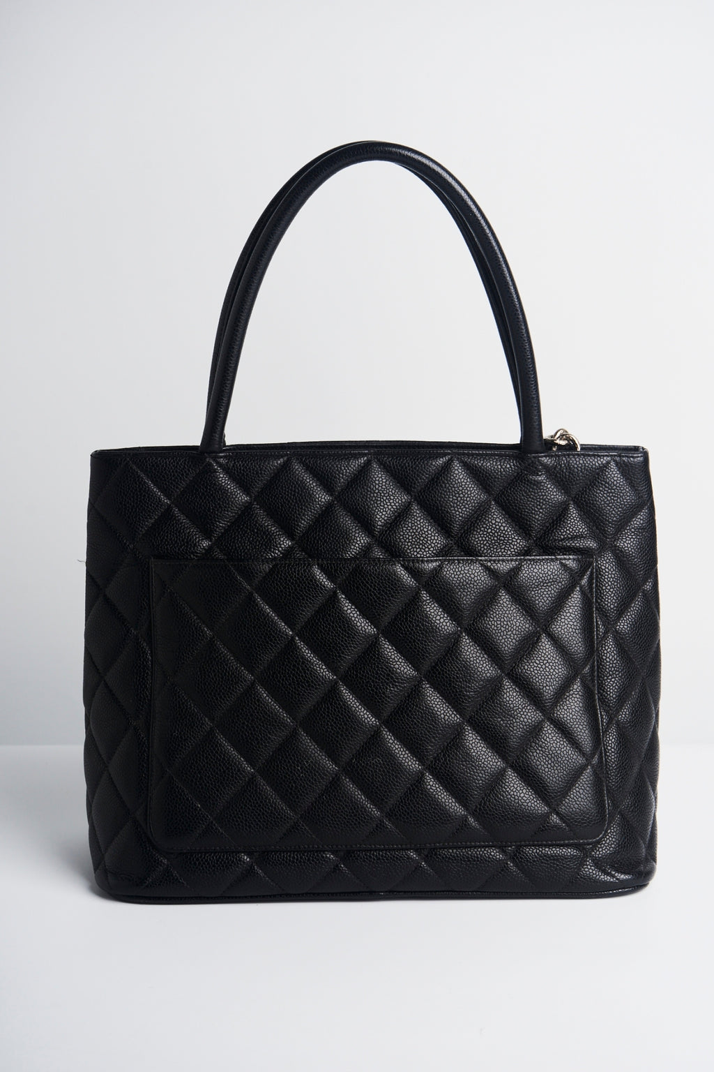 Chanel caviar medallion silver hardware