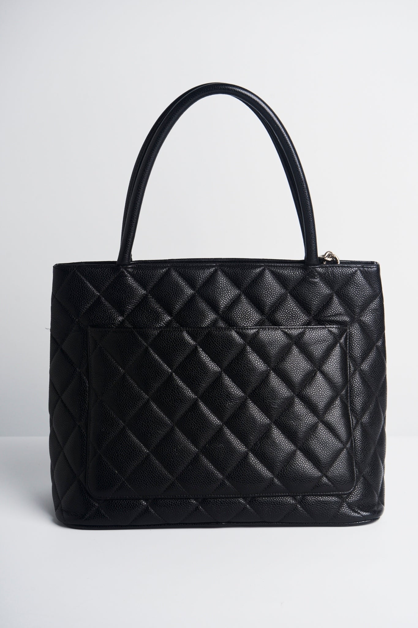 Chanel caviar medallion silver hardware