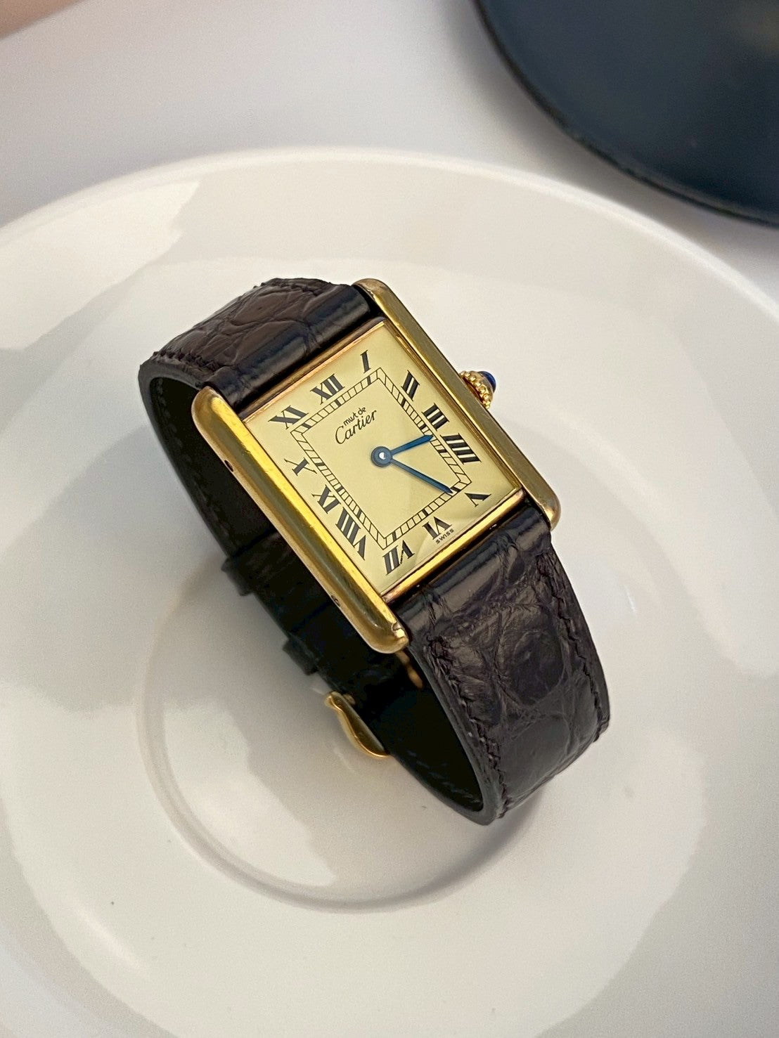 cartier tank gold dial LM c.0005