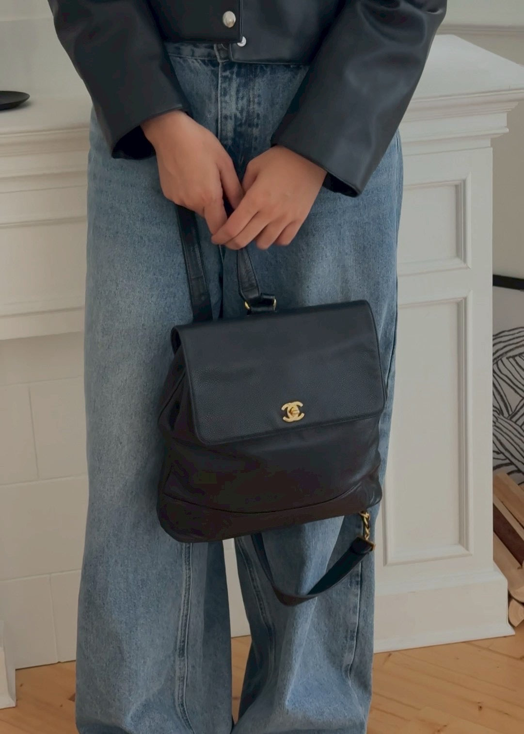Chanel caviar backpack