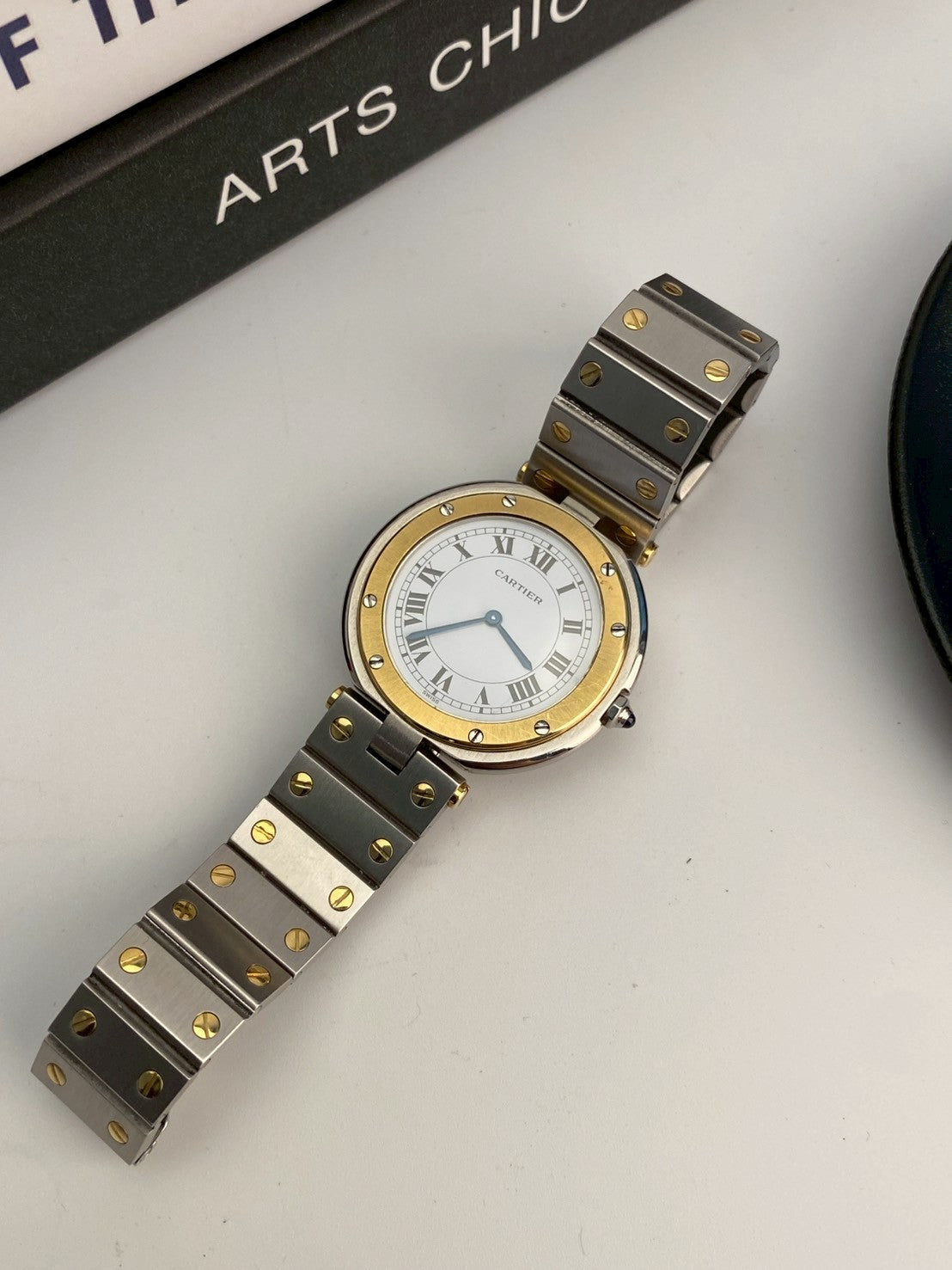 Cartier santos round LM c.6312