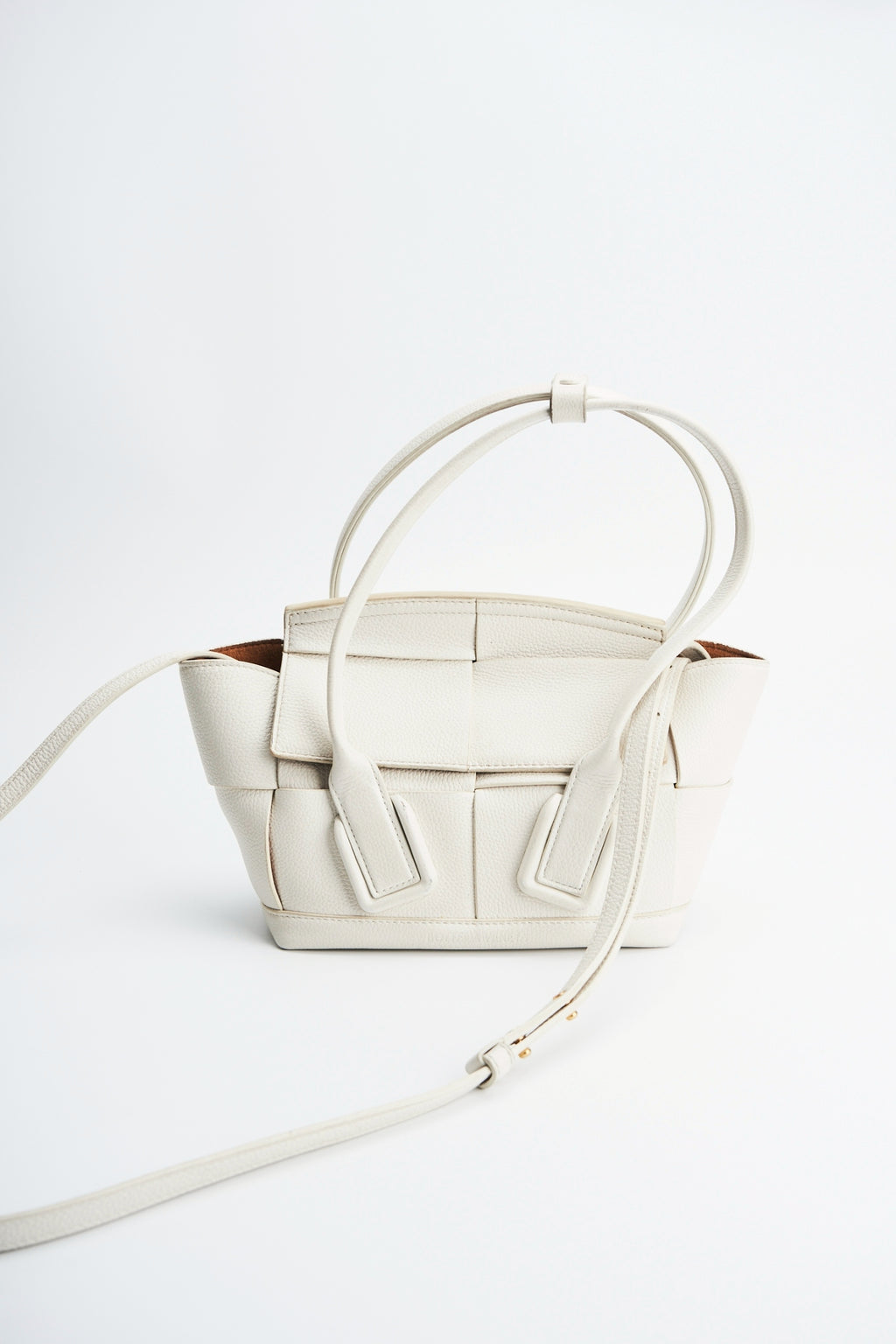 Bottega Veneta arco white bag