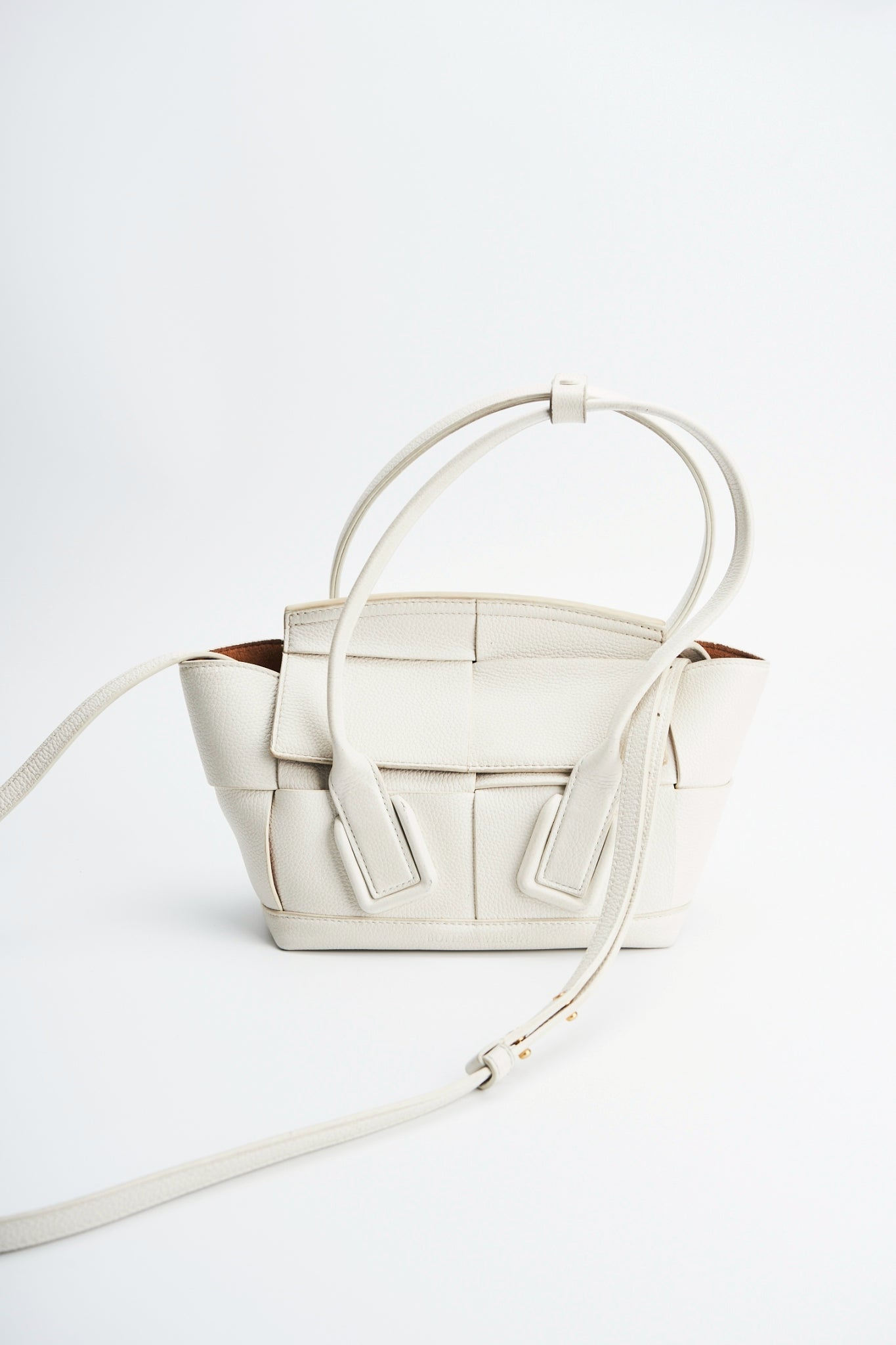 Bottega Veneta arco white bag