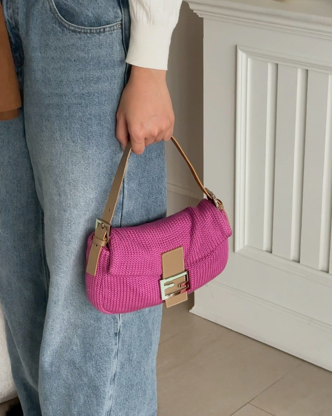 Fendi baguette knit bag