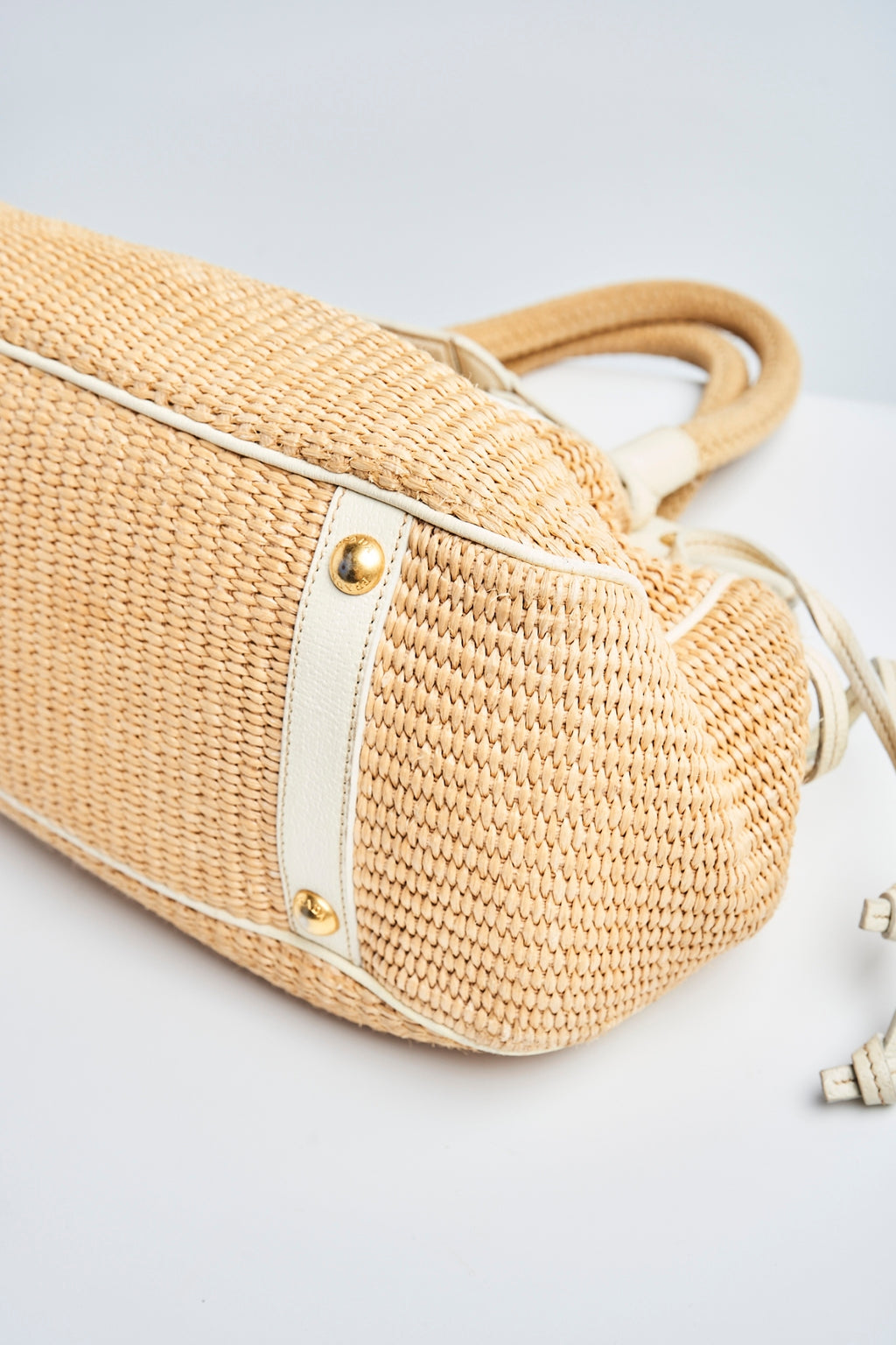 Prada raffia hand bag