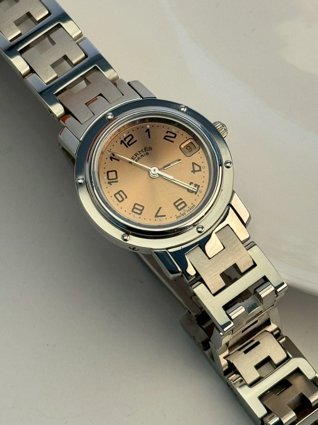 Hermes Clipper Ladies Pink Gold c.1286