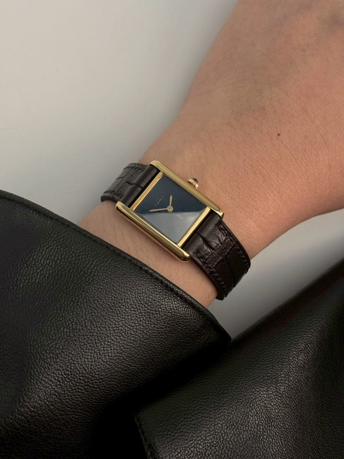 Cartier tank Manual blue s size. C.4849