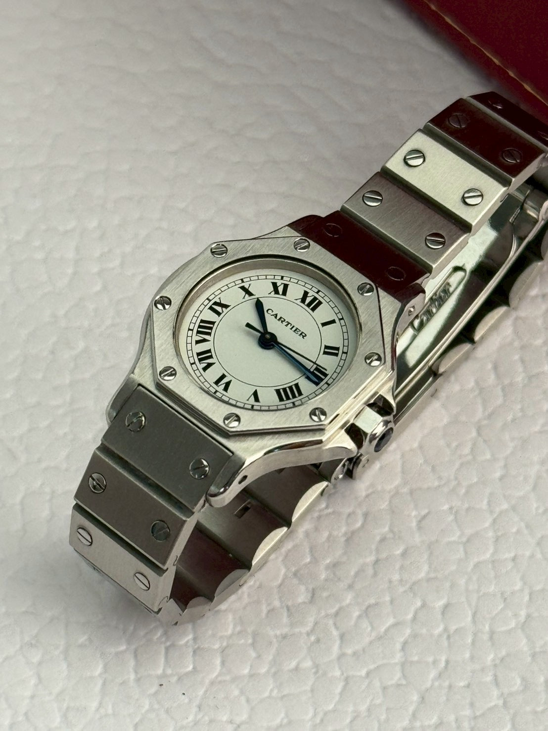Cartier santos 8 silver white