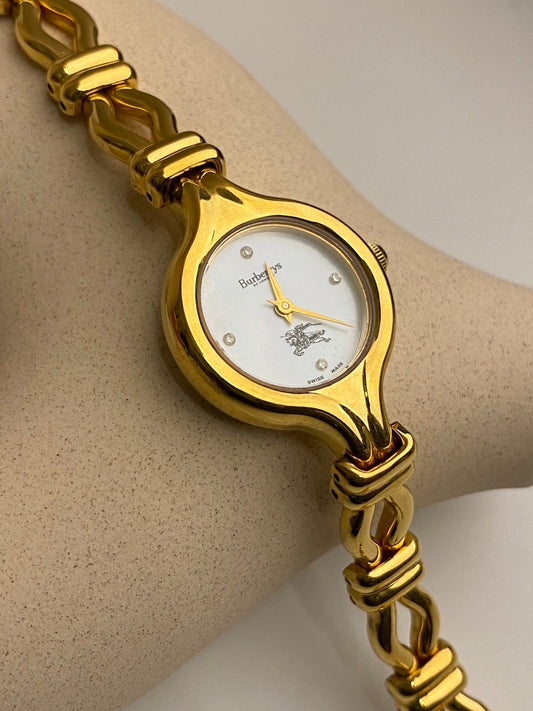 Burberry diamond gold watch