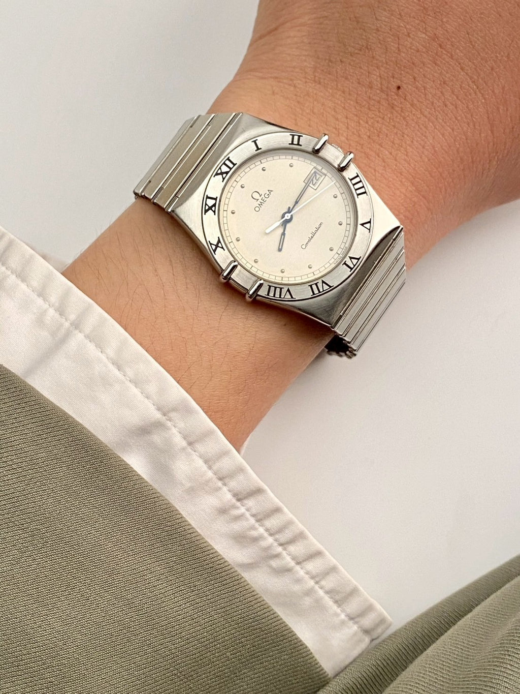 Omega  constellation stainless steel gray dial