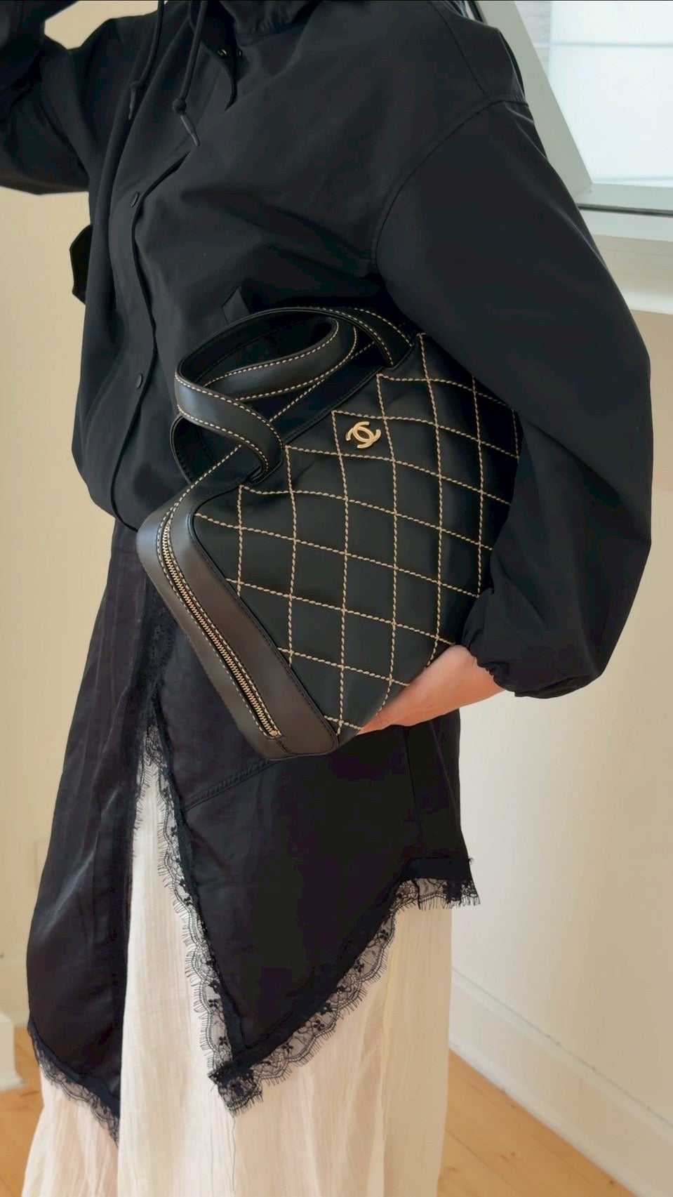Chanel quilted hand bag