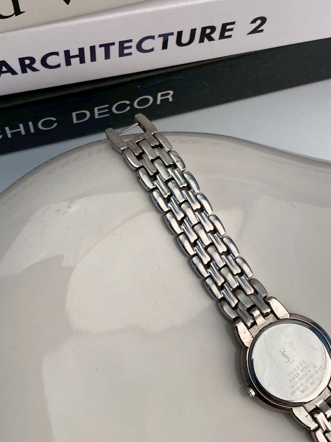 Ysl black dial silver watch