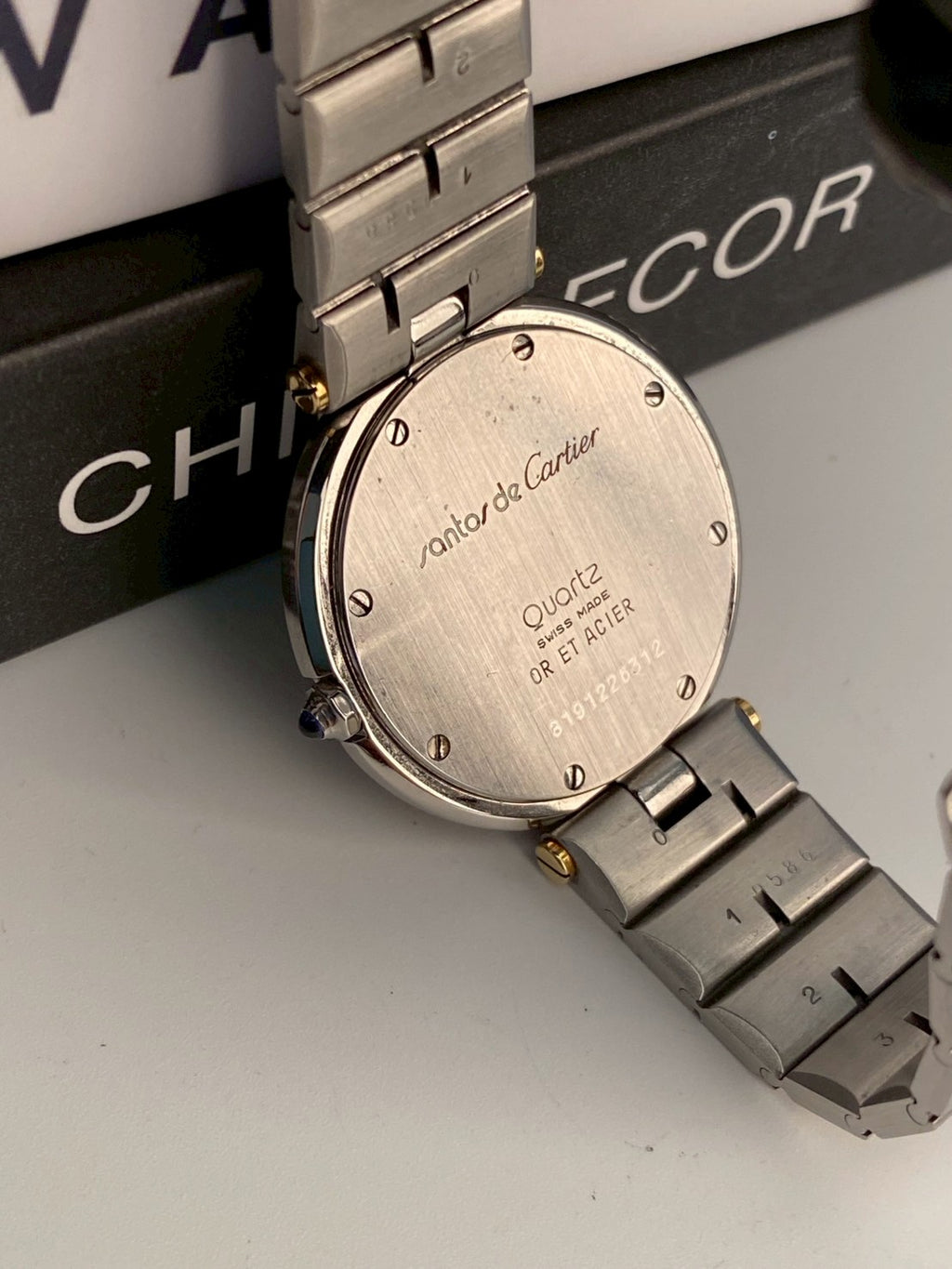 Cartier santos round LM c.6312