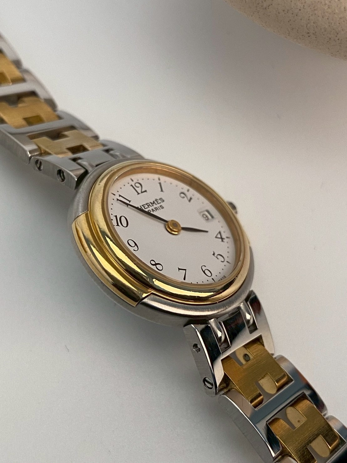 Hermes twotone white dial c.9608