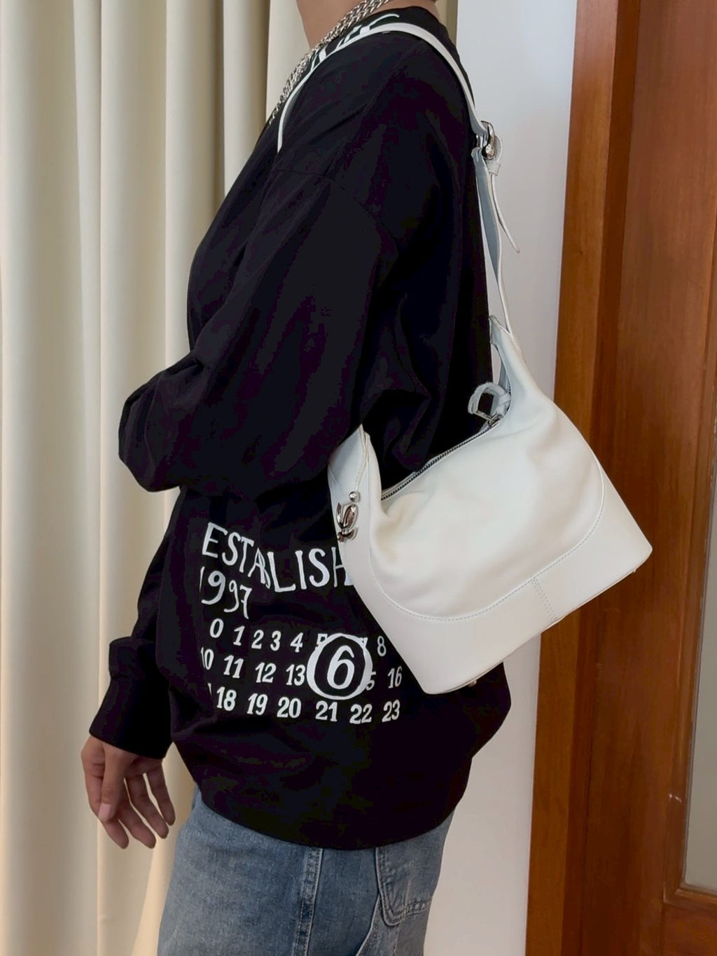 Loewe shoulder bag white color