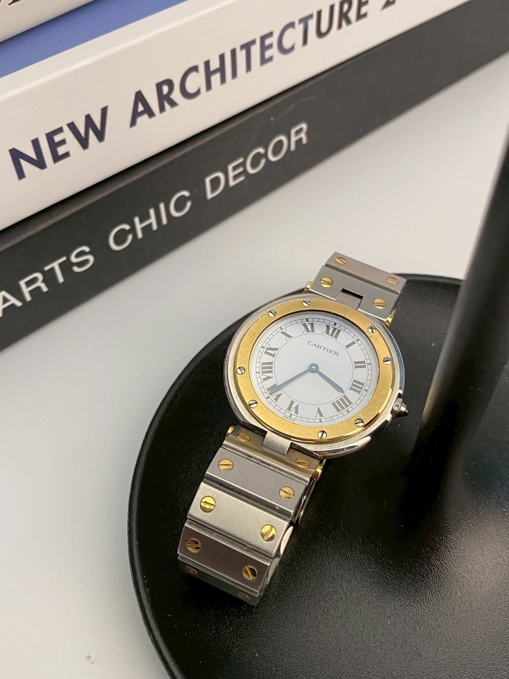 Cartier santos round LM c.6312