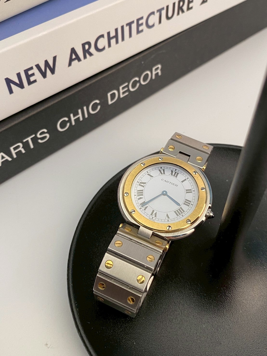 Cartier santos round LM c.6312