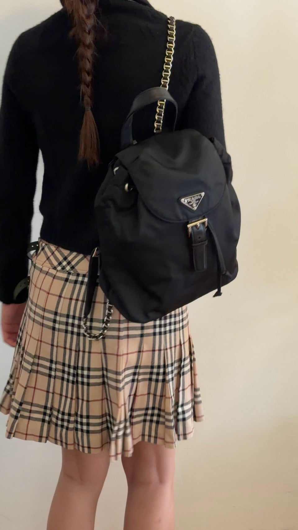 Prada backpack chain