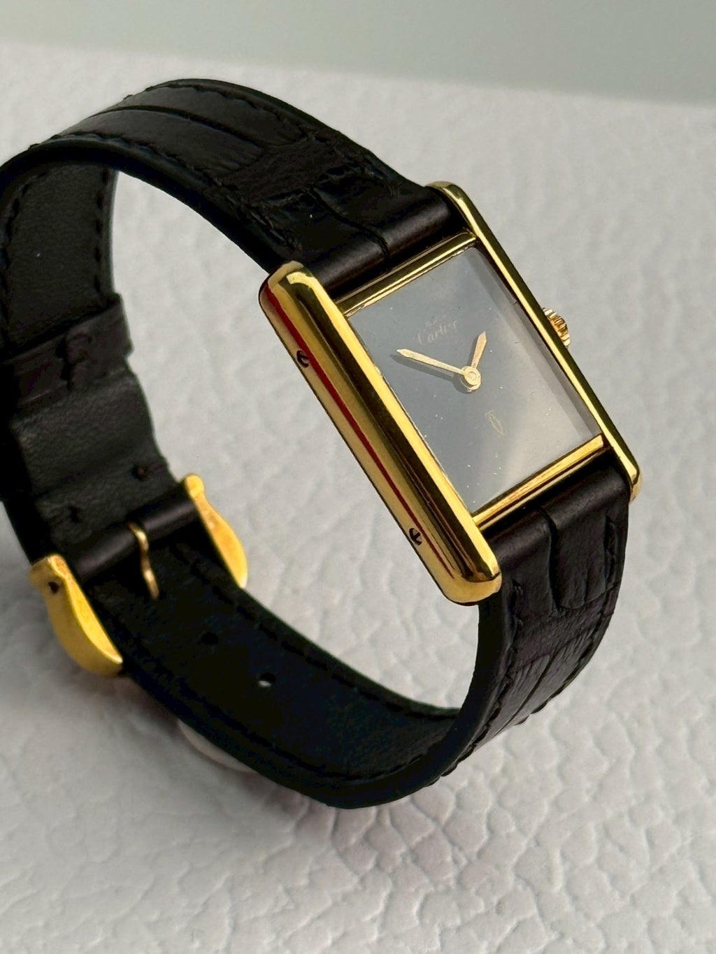 Cartier tank Manual blue s size. C.4849