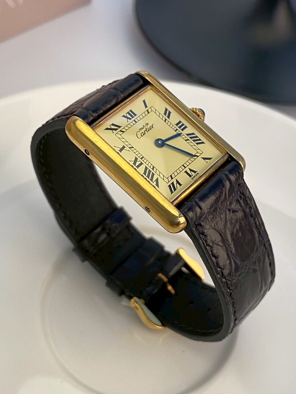 cartier tank gold dial LM c.0005
