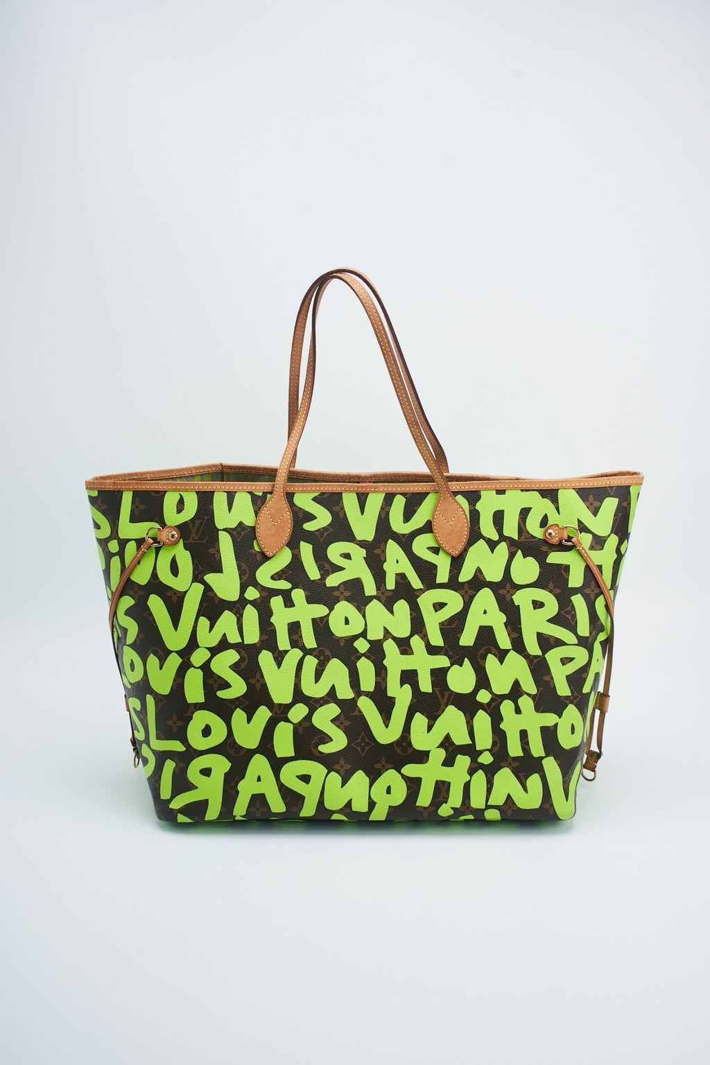 Lv graffiti neverfull green gm
