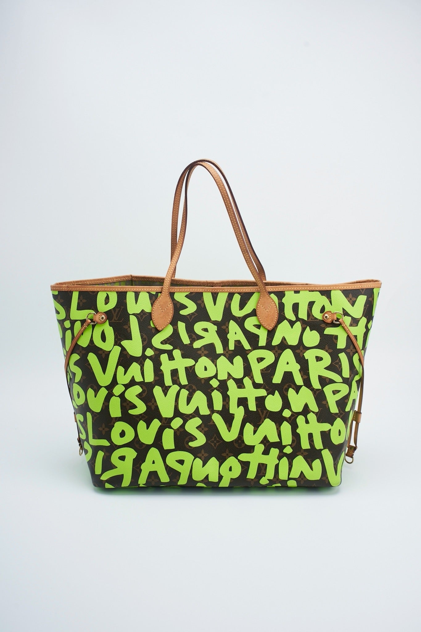 Lv graffiti neverfull green gm